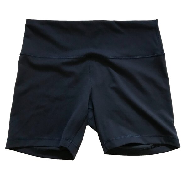 Lululemon Wunder Train Bike Shorts Womens 12 Navy Blue High Rise Waist 6" Inseam - Picture 2 of 9